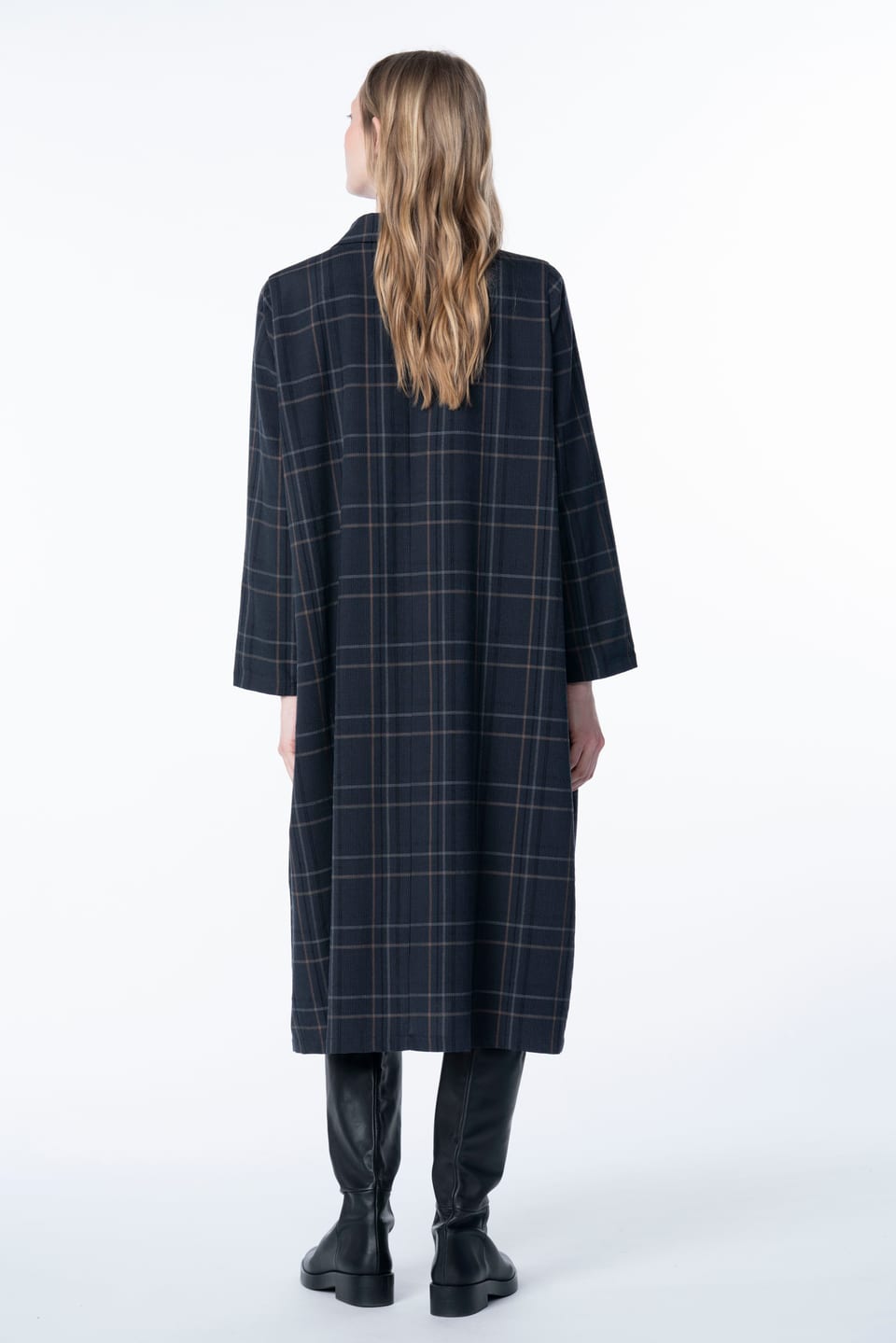 Dress 6553 - Seersucker check - 490NAVY - 10260710553