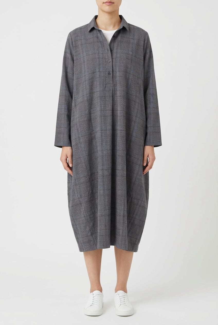 Dress 6553 - Seersucker check - 960CADMIUM - 10260710553