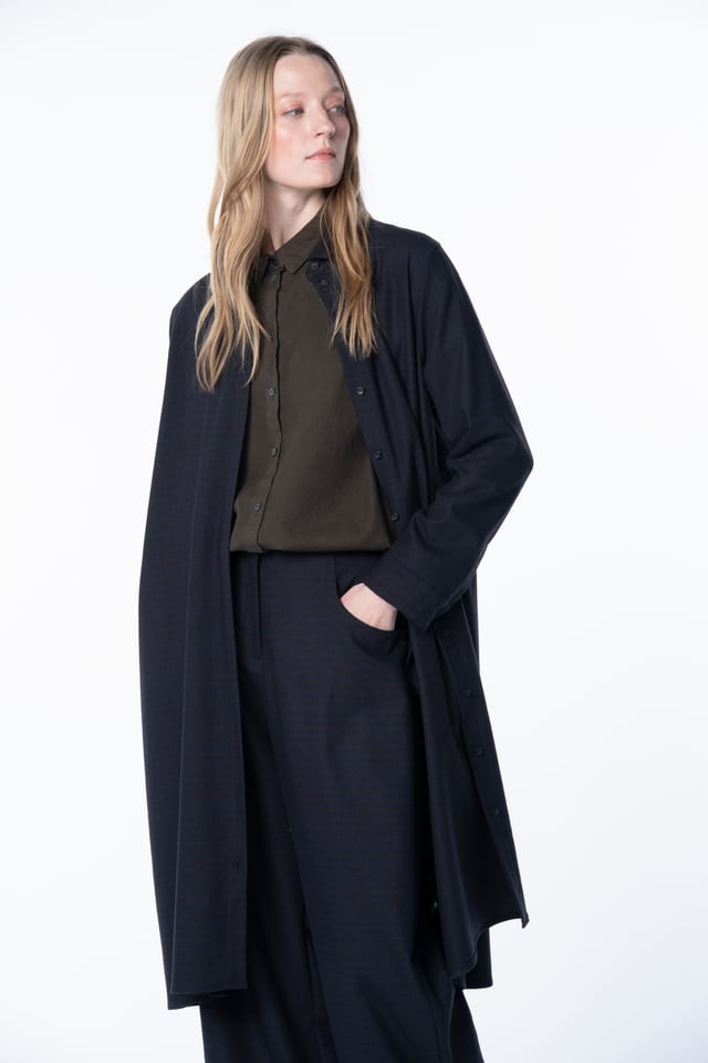 Dress 6555 - Wollmischung mit Vichykaro - 490NAVY - 10260710555