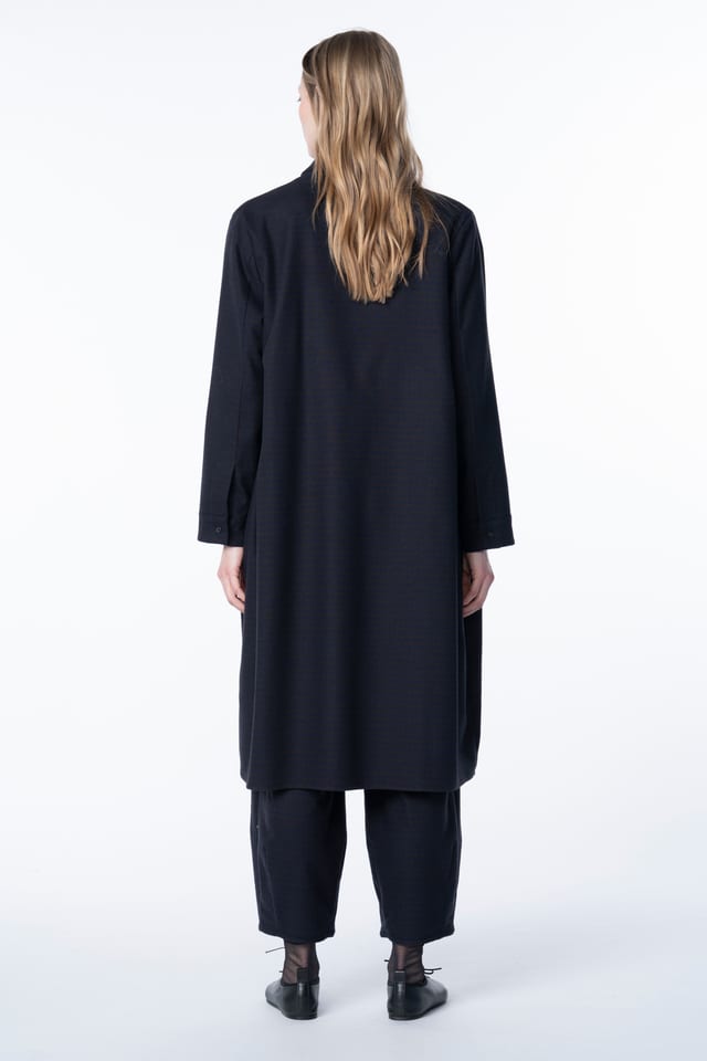 Dress 6555 - Wollmischung mit Vichykaro - 490NAVY - 10260710555