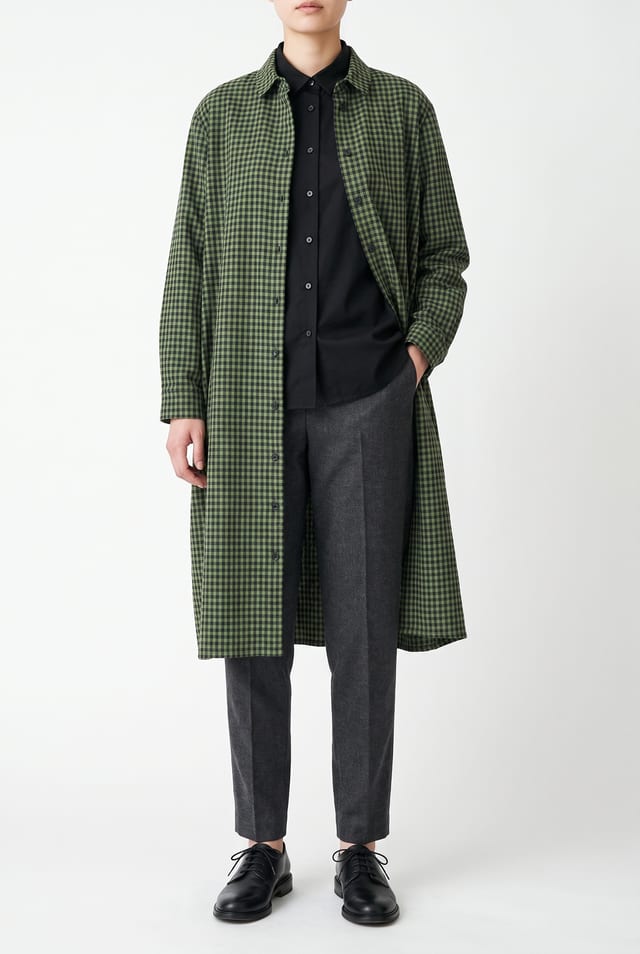 Dress 6555 - Wollmischung mit Vichykaro - 660GREEN - 10260710555