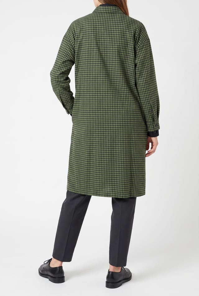 Dress 6555 - Wollmischung mit Vichykaro - 660GREEN - 10260710555