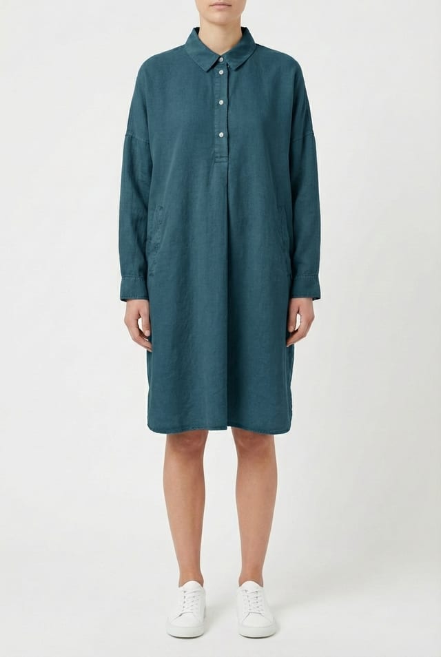 Robe 6556 - Sergé de lyocell fluide - 582TEAL - 10260710556