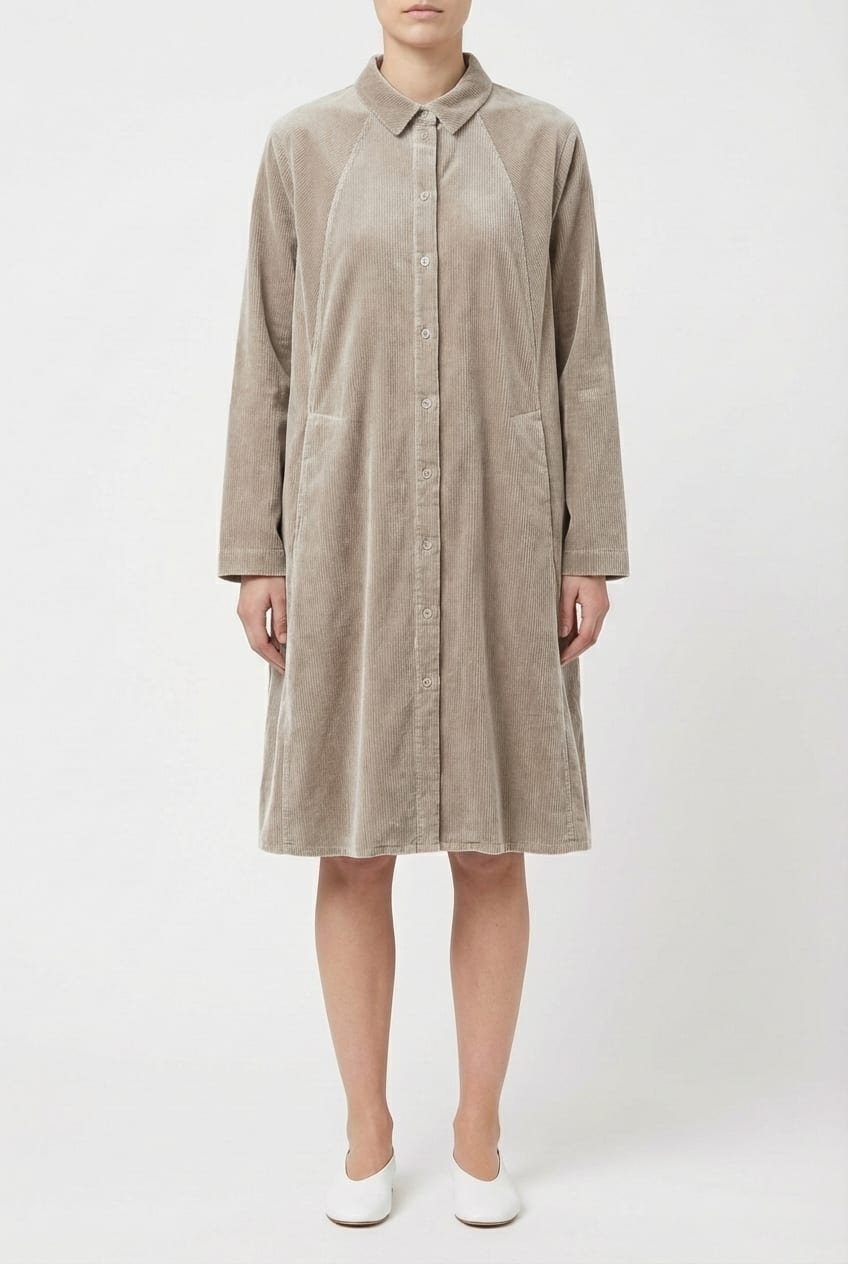 Dress 6558 - Elastischer Baumwoll-Feincord - 122ECRU - 10260710558