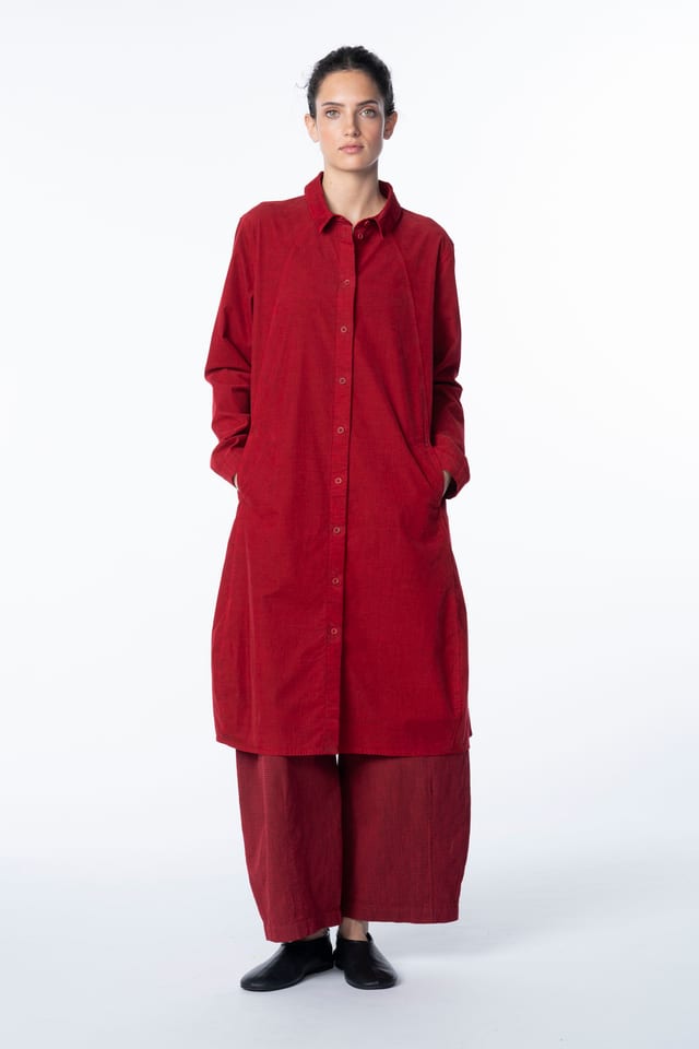 Dress 6558 - Elastischer Baumwoll-Feincord - 352SCARLET - 10260710558