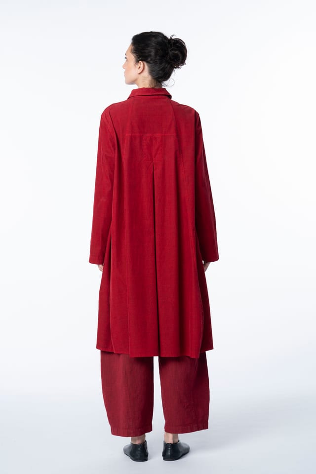 Dress 6558 - Elastischer Baumwoll-Feincord - 352SCARLET - 10260710558