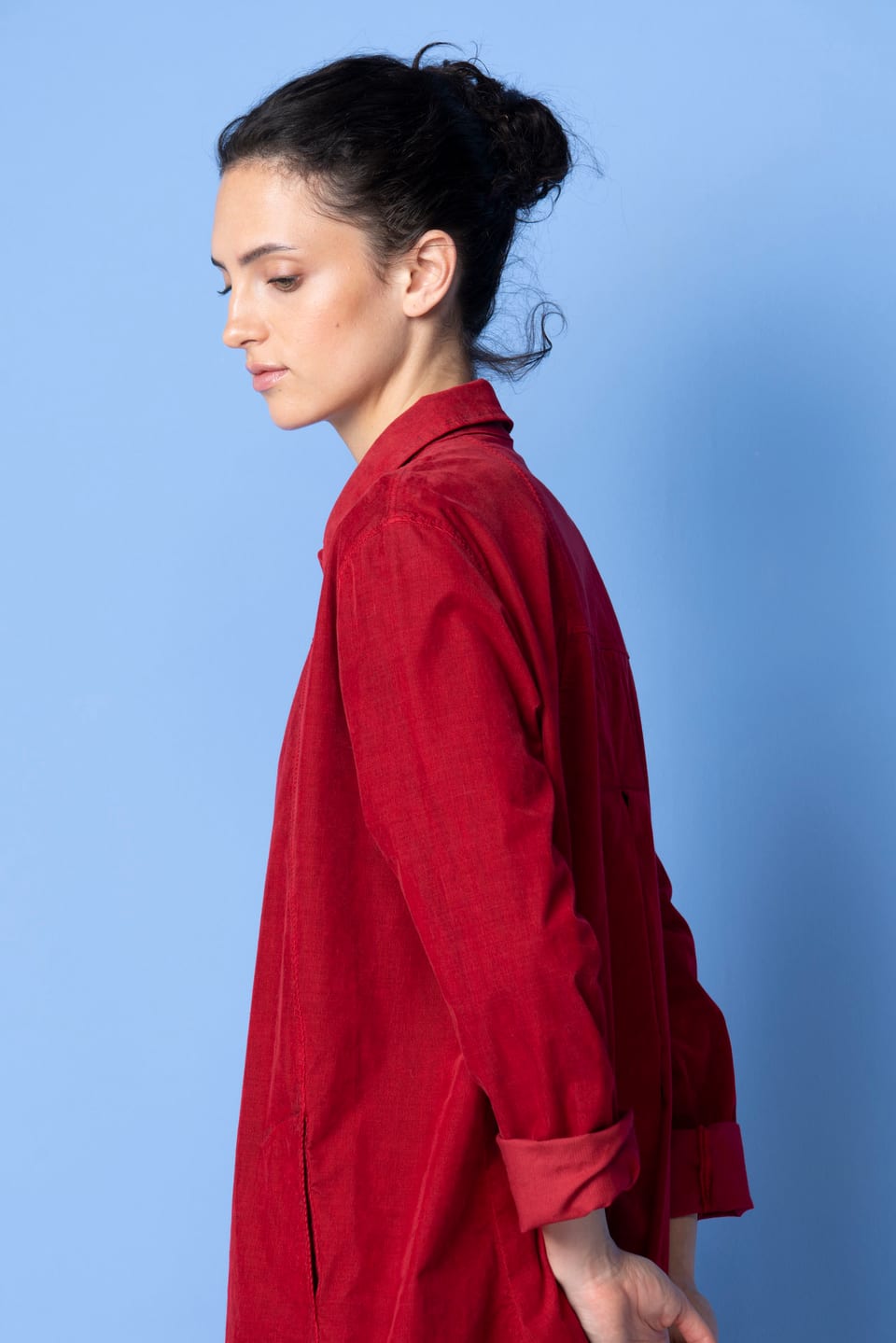 Dress 6558 - Elastischer Baumwoll-Feincord - 352SCARLET - 10260710558