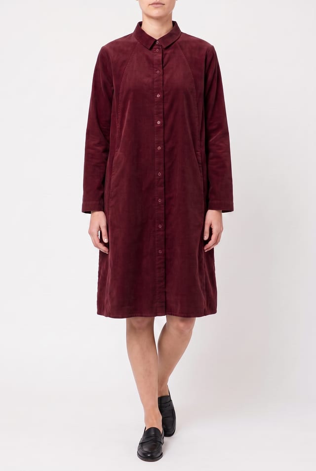 Dress 6558 - Elastischer Baumwoll-Feincord - 362SYRAH - 10260710558