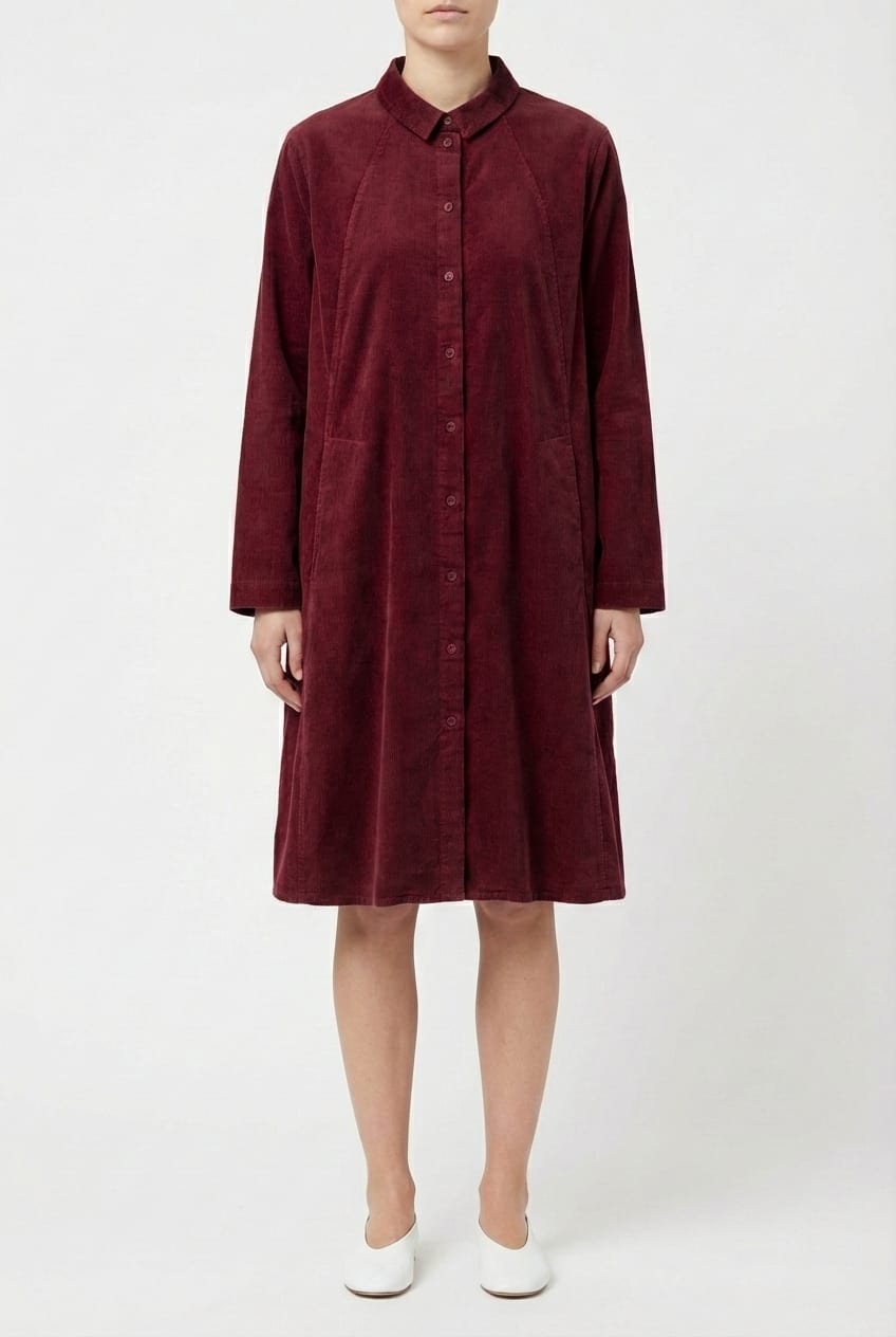 Dress 6558 - Elastischer Baumwoll-Feincord - 362SYRAH - 10260710558