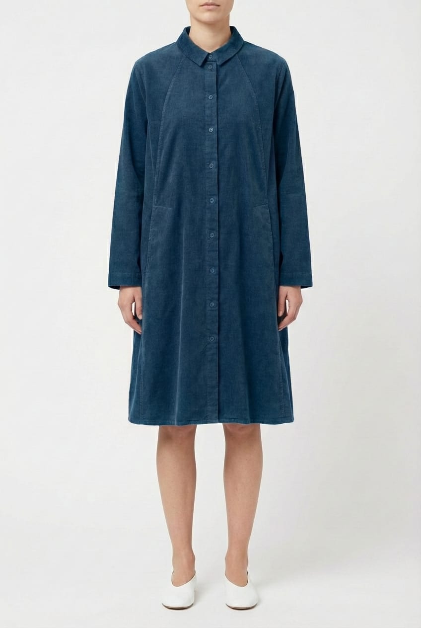 Dress 6558 - Elastischer Baumwoll-Feincord - 452LAKE - 10260710558