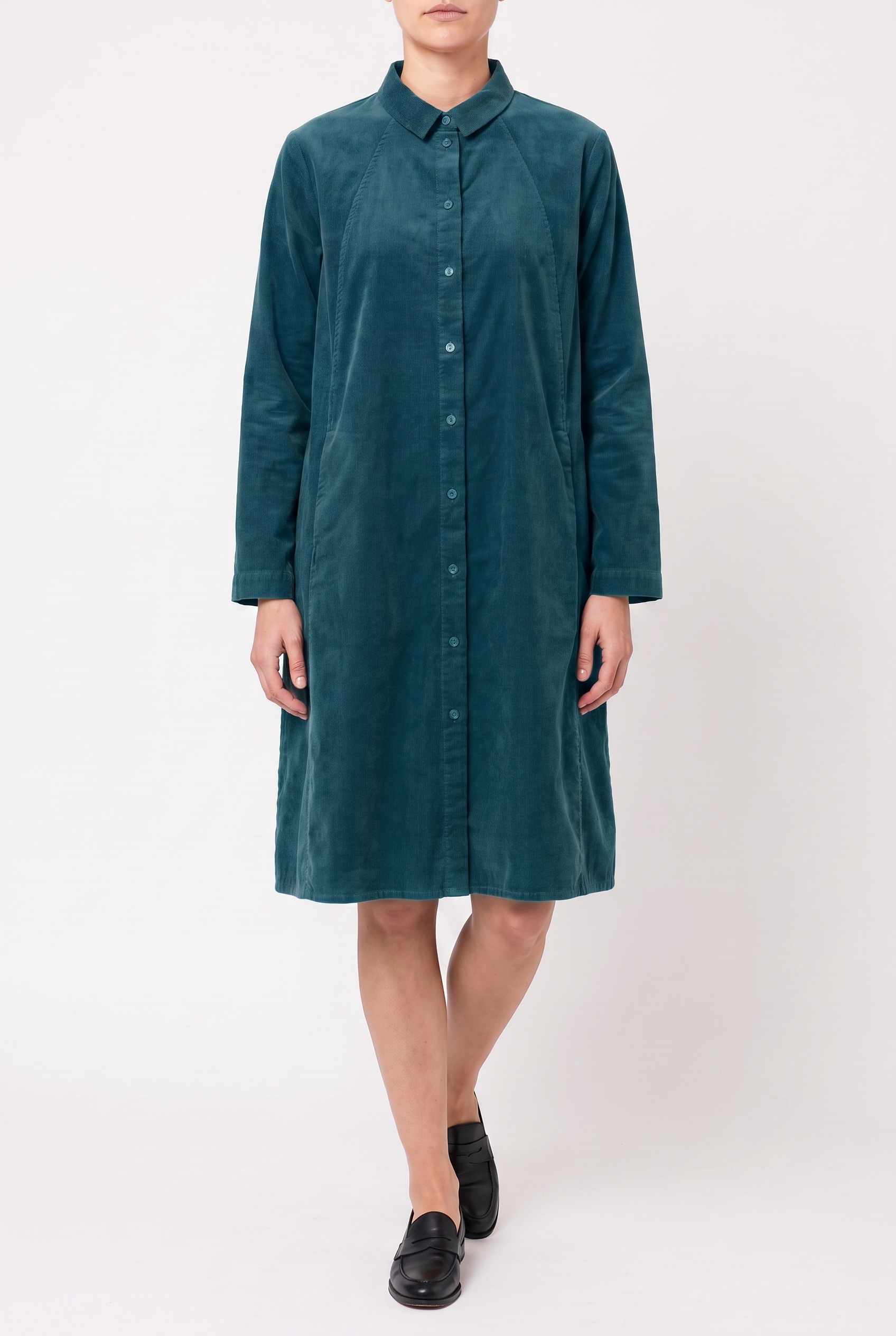 Dress 6558 Turquoise Elastischer Baumwoll-Feincord