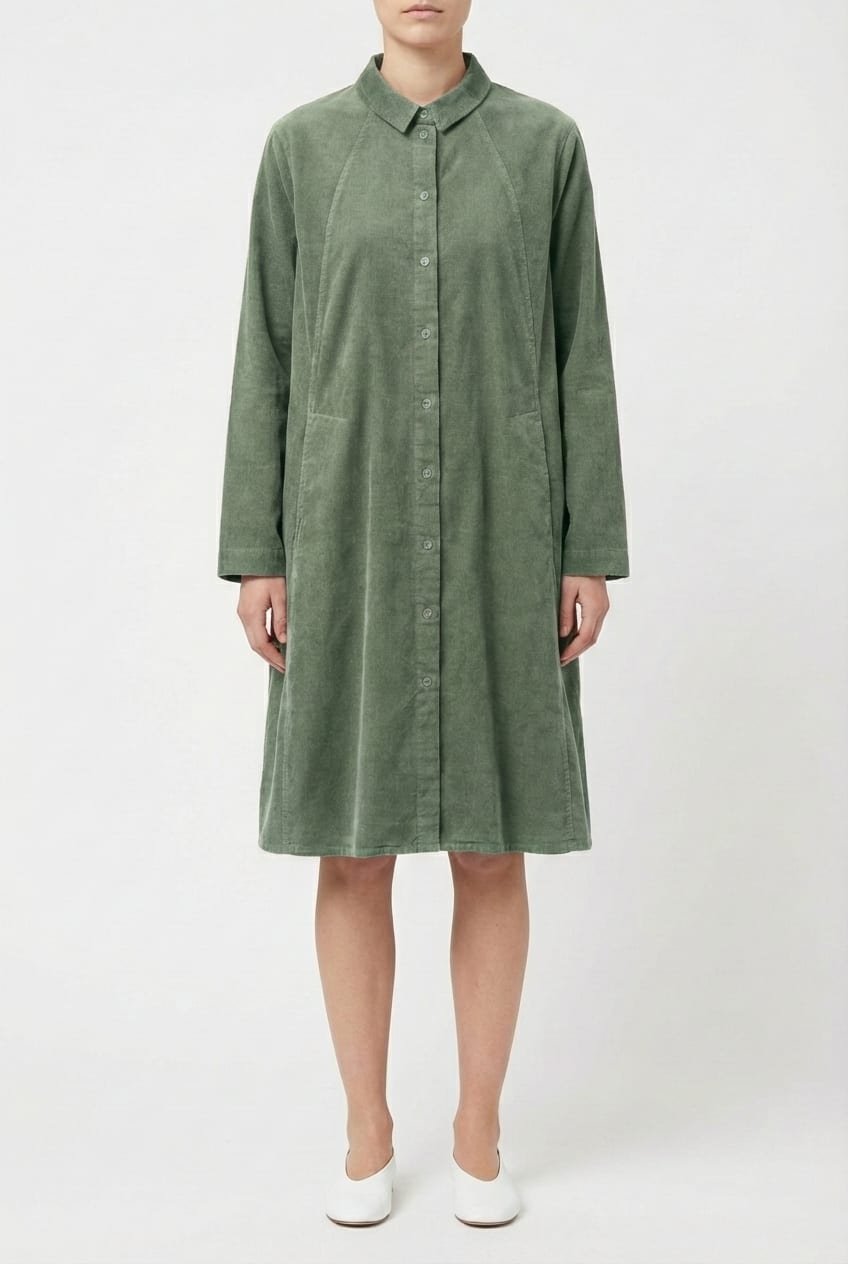 Dress 6558 - Elastischer Baumwoll-Feincord - 642MYRTLE - 10260710558