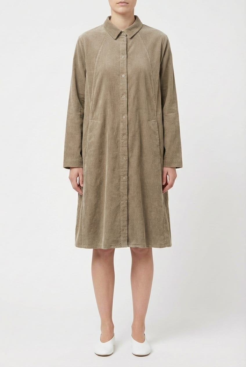 Dress 6558 - Elastischer Baumwoll-Feincord - 832INCENSE - 10260710558