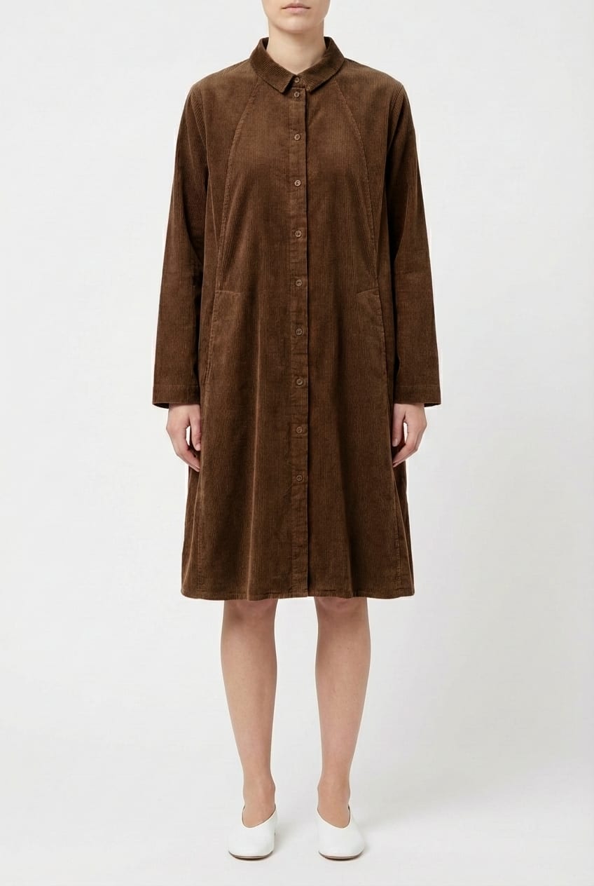 Dress 6558 - Elastischer Baumwoll-Feincord - 862WOOD - 10260710558