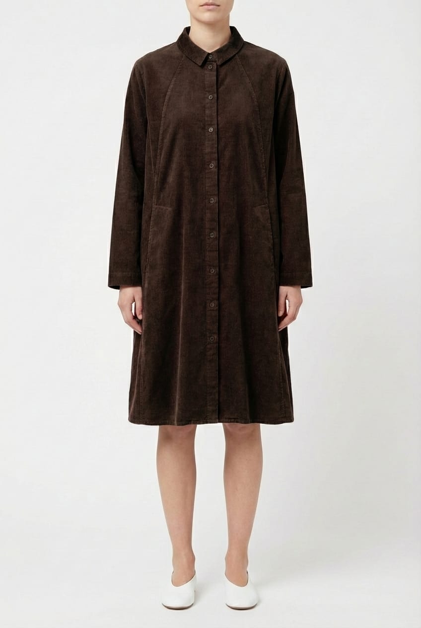 Dress 6558 - Elastischer Baumwoll-Feincord - 892CHOCO - 10260710558