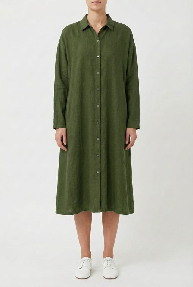 Jurk 6560 - Katoenen flanel - 660GREEN - 10260710560