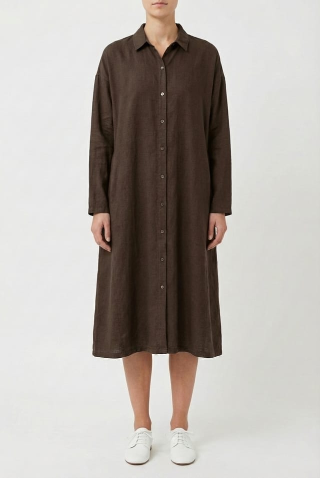 Dress 6560 - Baumwollflanell mit Hahnentrittmuster - 890CHOCO - 10260710560