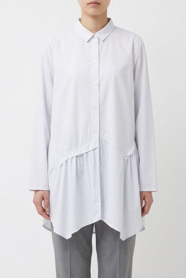 Blouse 6580 - Fijn krijtgestreepte katoenen popeline - 10260710580