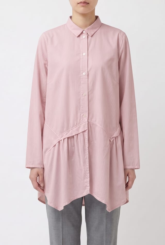 Blouse 6580 - Fine Pinstripe Cotton Poplin - 330QUARTZ - 10260710580