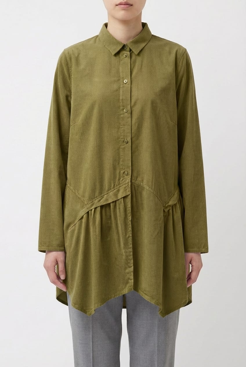Blouse 6580 - Brushed cotton dobby stretch - 750MEADOW - 10260710580