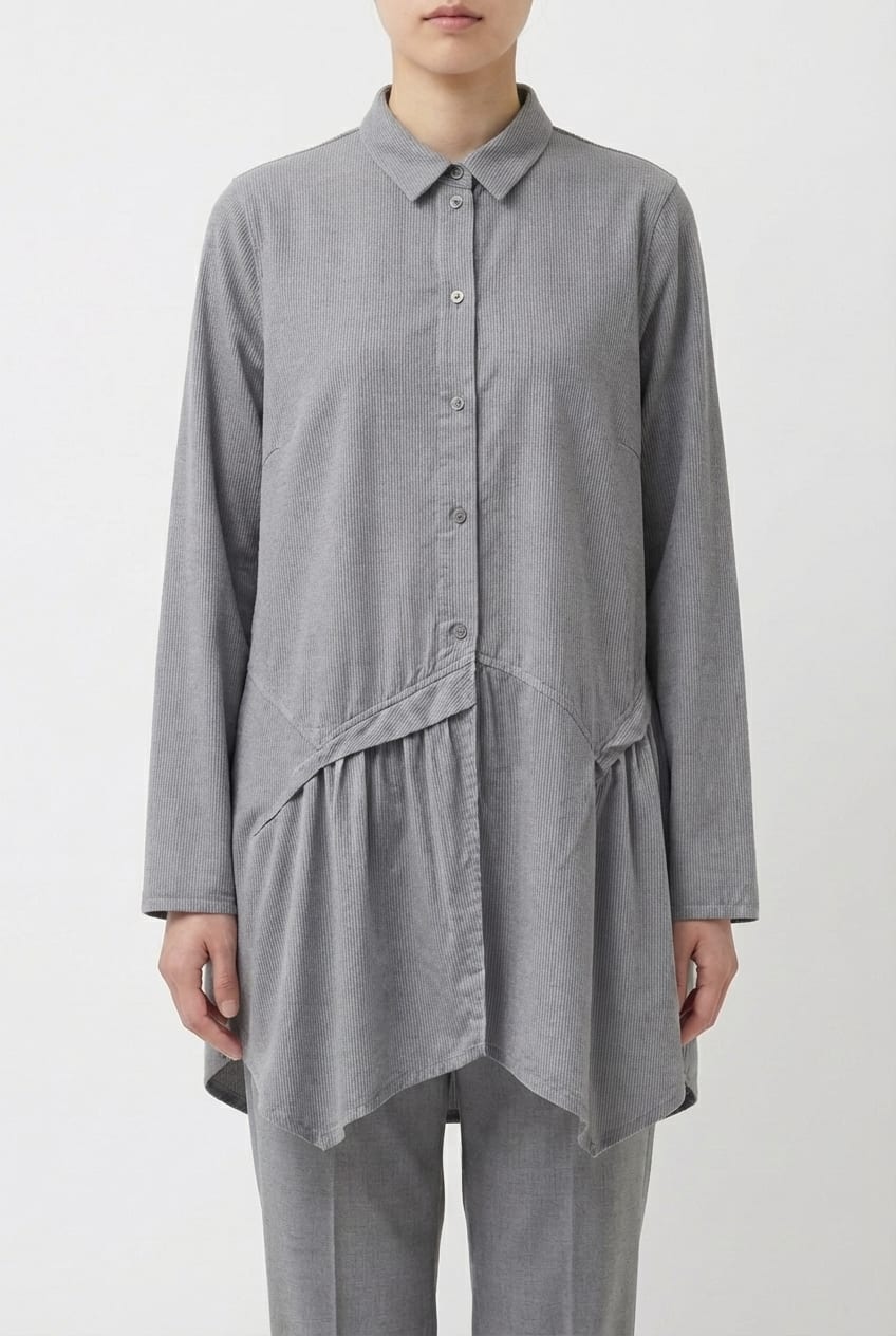 Blouse 6580 - Brushed cotton dobby stretch - 960CADMIUM - 10260710580