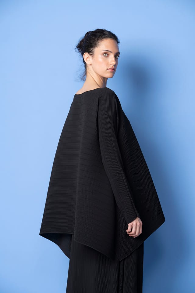 Blouse 6582 - Brushed cotton dobby stretch - 990BLACK - 10260710582