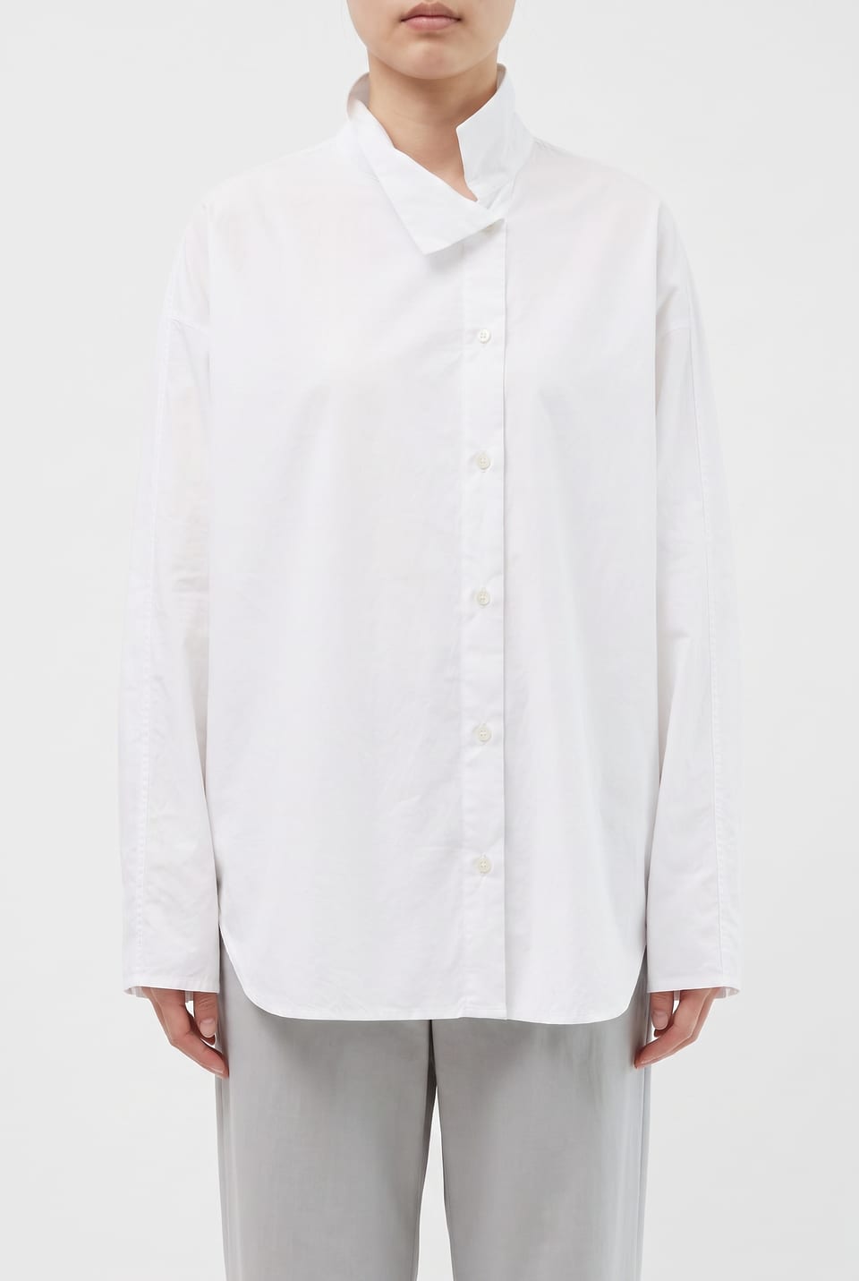 Blouse 6583 - Cotton stretch velvet - 100WHITE - 10260710583