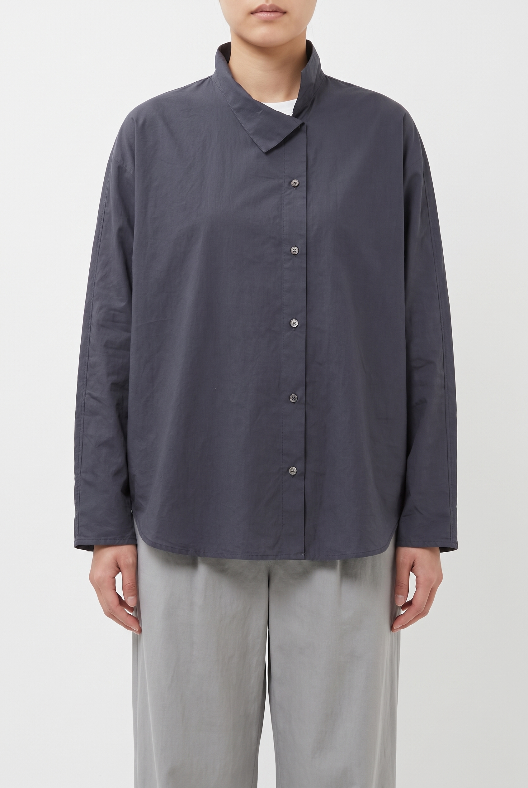Blouse 6583 Blue Cotton Poplin
