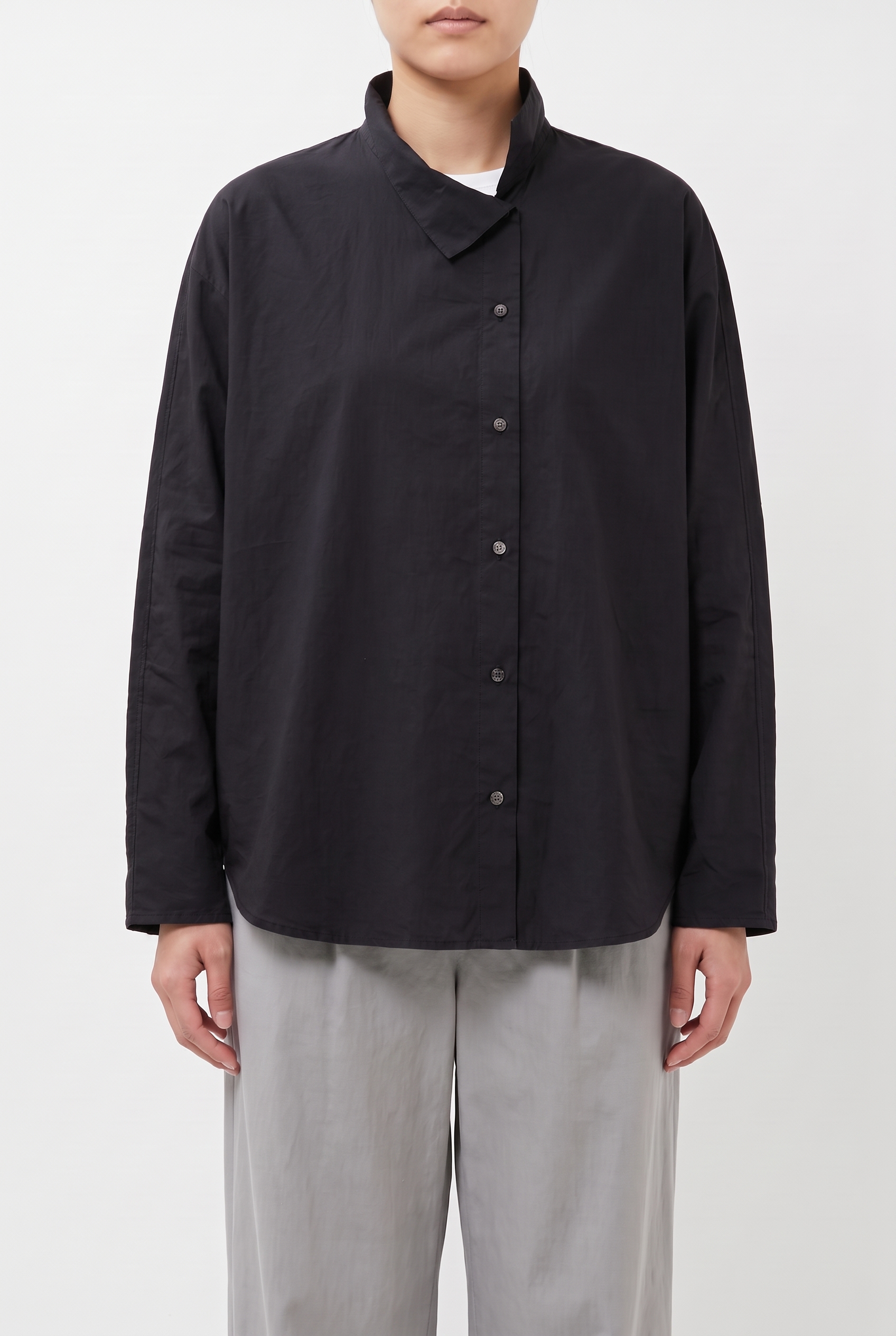Blouse 6583 Grey Cotton Poplin