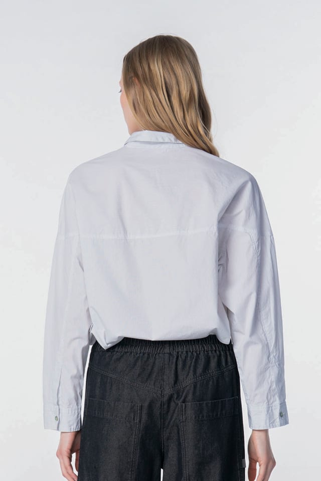 Blouse 6584 - Cotton stretch velvet - 100WHITE - 10260710584