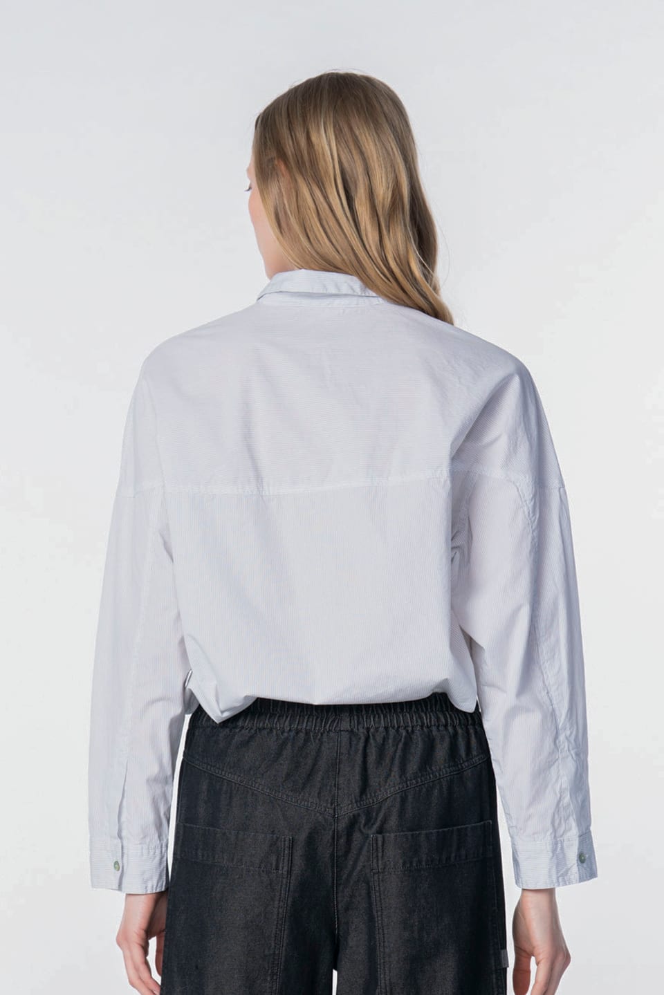 Blouse 6584 - Cotton stretch velvet - 100WHITE - 10260710584