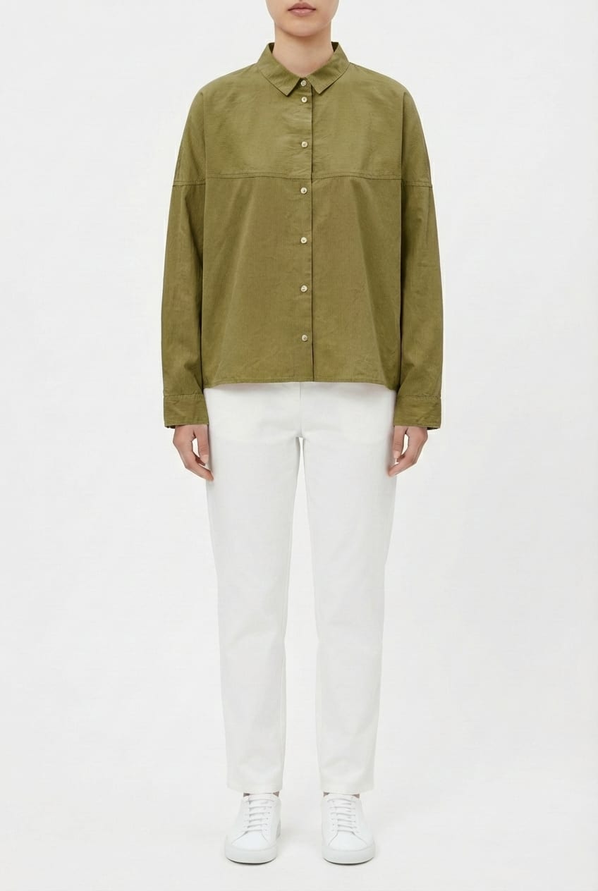 Blouse 6584 - Cotton stretch velvet - 750MEADOW - 10260710584