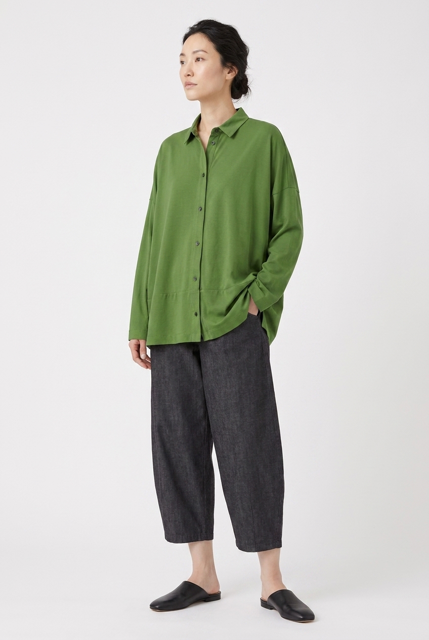Blouse 6585 660GREEN Fließender Lyocell-Jersey