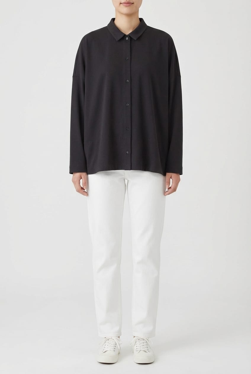 Blouse 6585 - Fließender Lyocell-Jersey - 990BLACK - 10260710585