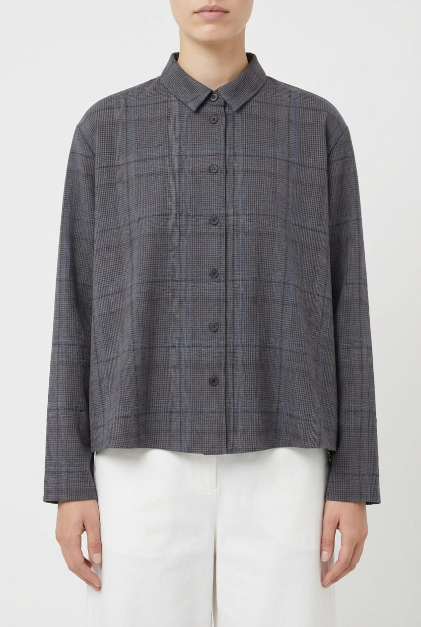 Blouse 6587 - Seersucker-Karo - 960CADMIUM - 10260710587