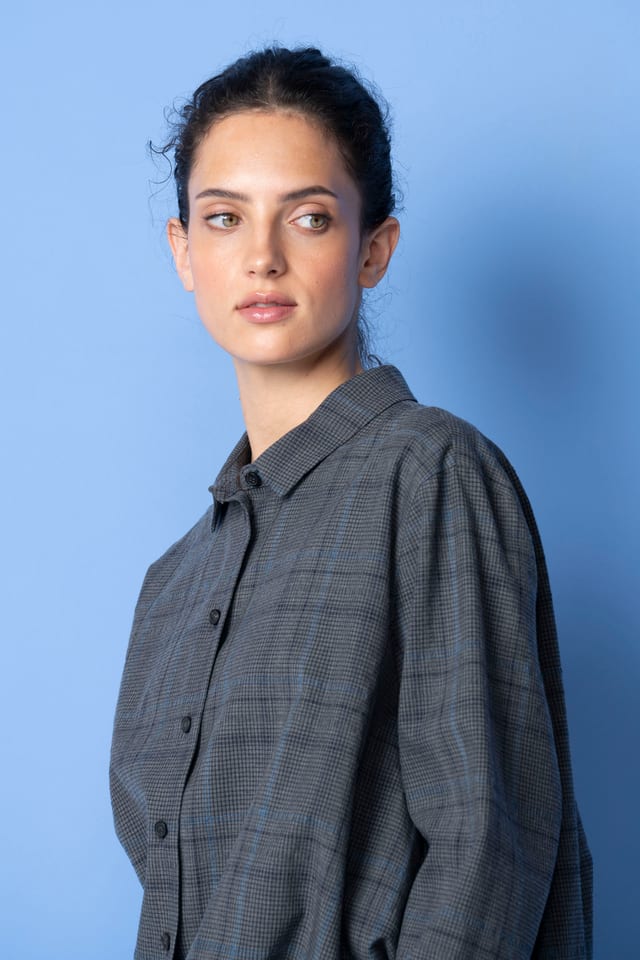 Blouse 6587 - Seersucker-Karo - 960CADMIUM - 10260710587