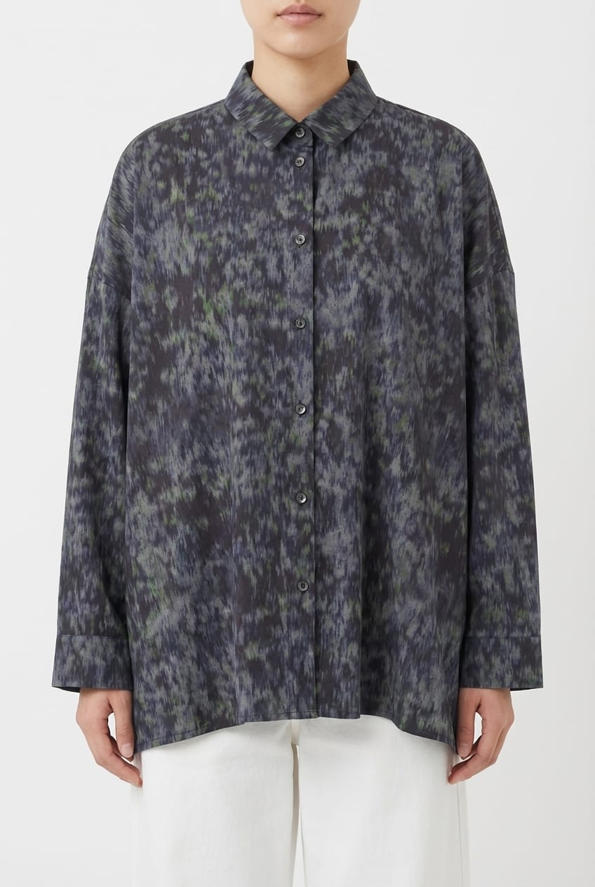 Blouse 6588 - Viskose-Baumwollmix mit Ikatdruck - 490NAVY - 10260710588