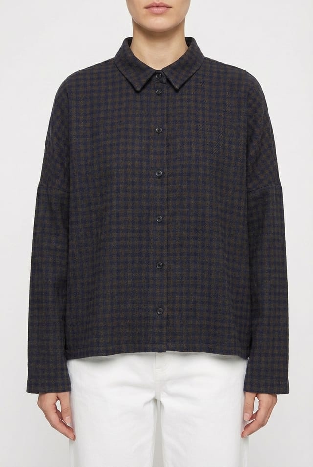 Blouse 6589 - Wool blend with gingham check - 10260710589