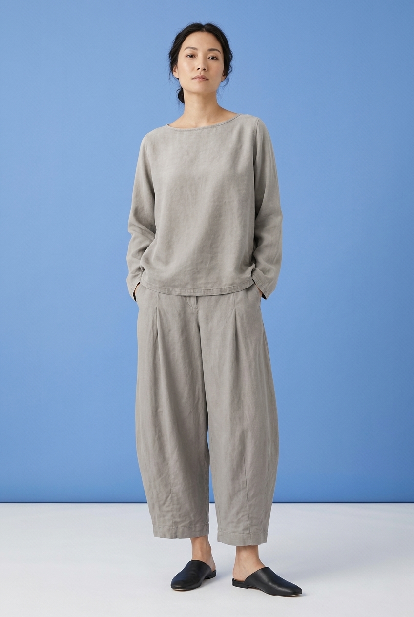 Blouse 6590 Grey Drapey lyocell twill