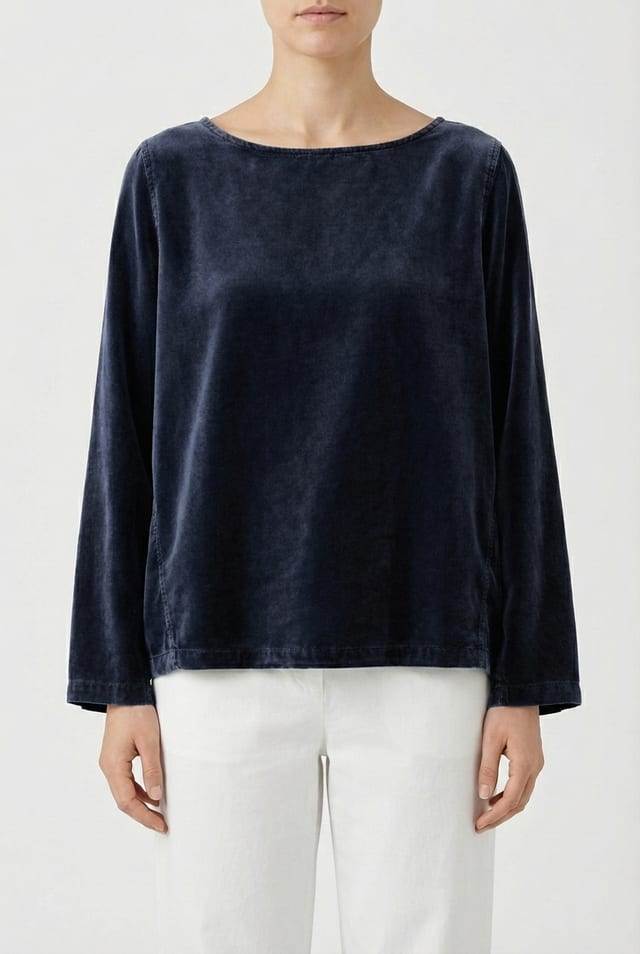 Blouse 6590 - Drapey lyocell twill - 490NAVY - 10260710590