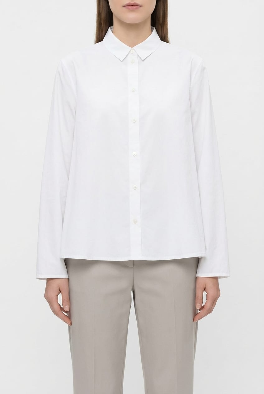 Blouse 6593 - Cotton poplin - 100WHITE - 10260710593