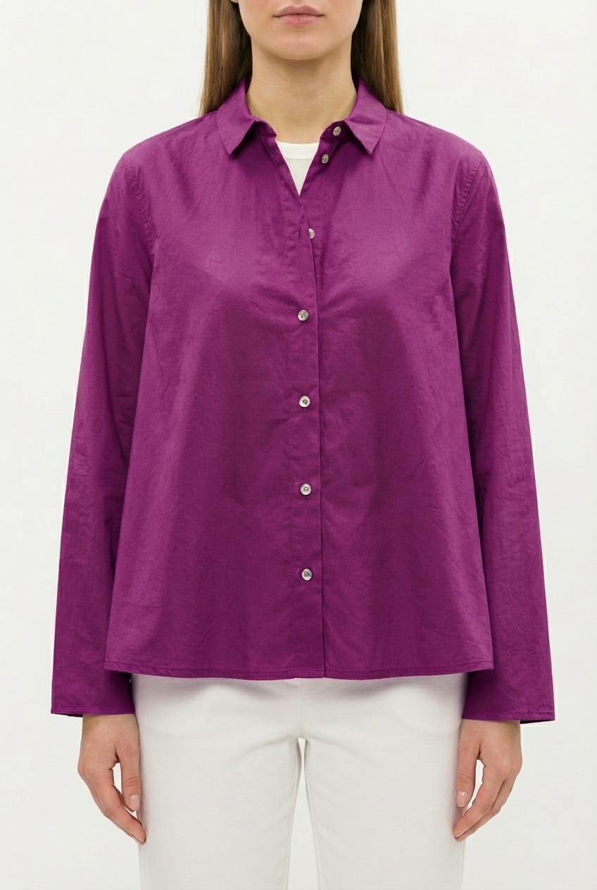 Blouse 6593 - Cotton poplin - 370AMETHYST - 10260710593