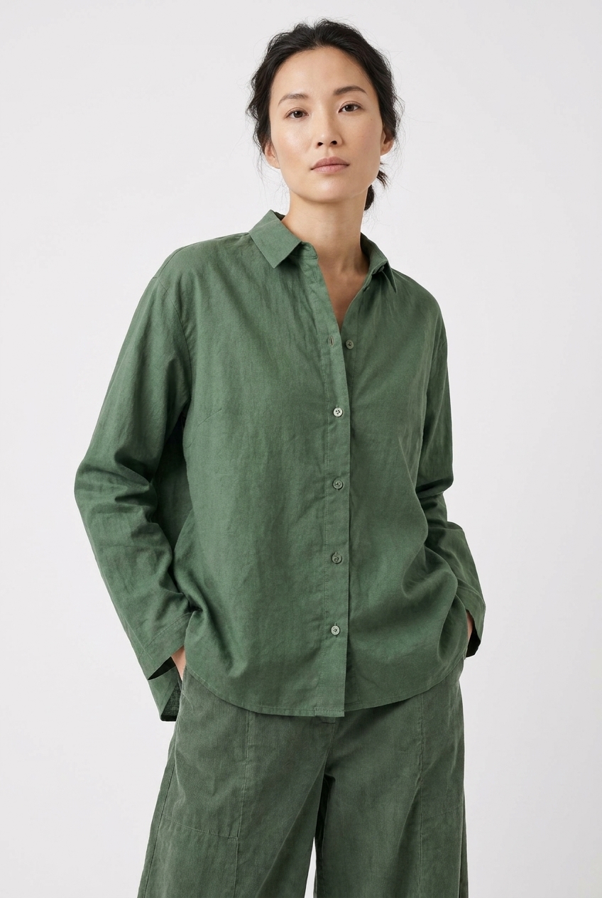Blouse 6593 640MYRTLE Cotton poplin
