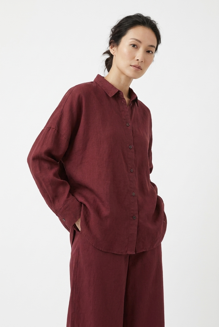 Bluse 6594 362SYRAH Piqué aus reinem Lyocell