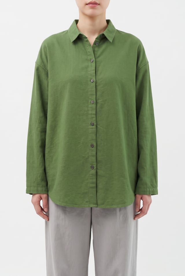 Blouse 6595 - Cotton houndstooth flannel - 660GREEN - 10260710595