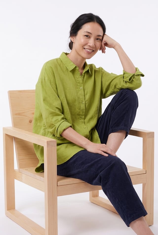 Blouse 6595 - Cotton houndstooth flannel - 730NEON - 10260710595