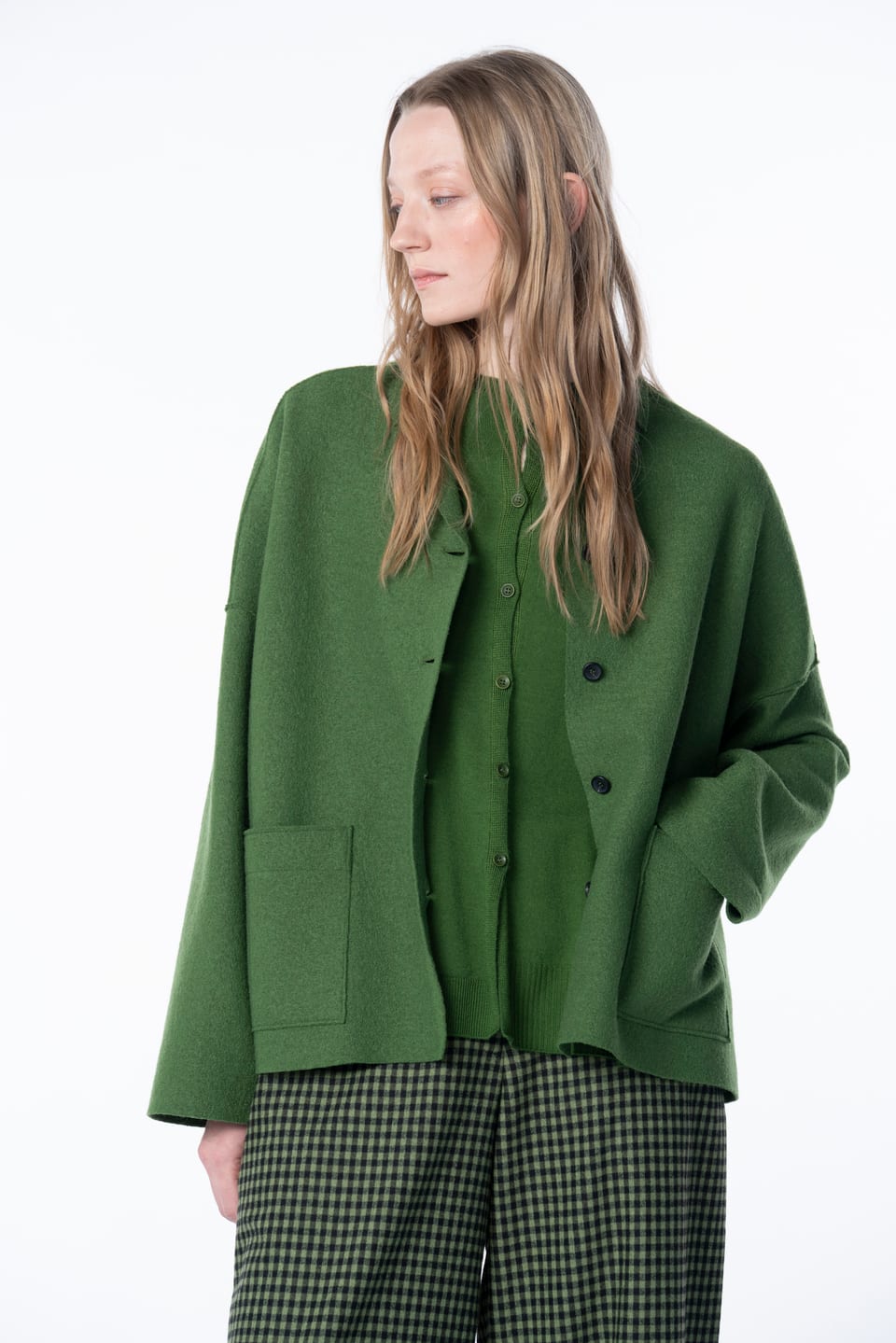 Jacket 6621 - Premium OSKA boiled wool - 660GREEN - 10260710621