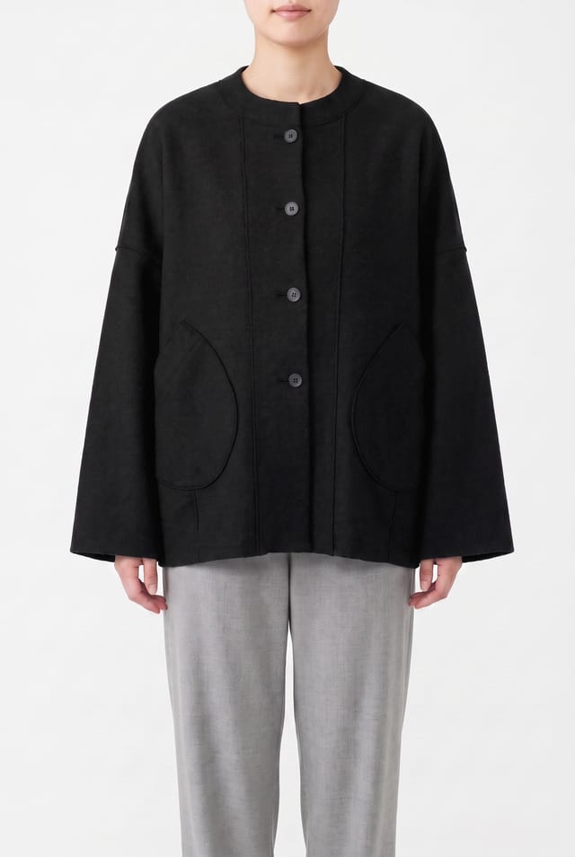 Jacket 6623 - Premium OSKA boiled wool - 990BLACK - 10260710623