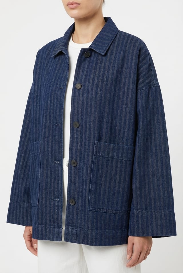 Jacket 6625 - Cotton denim with herringbone pattern - 560INDIGO - 10260710625