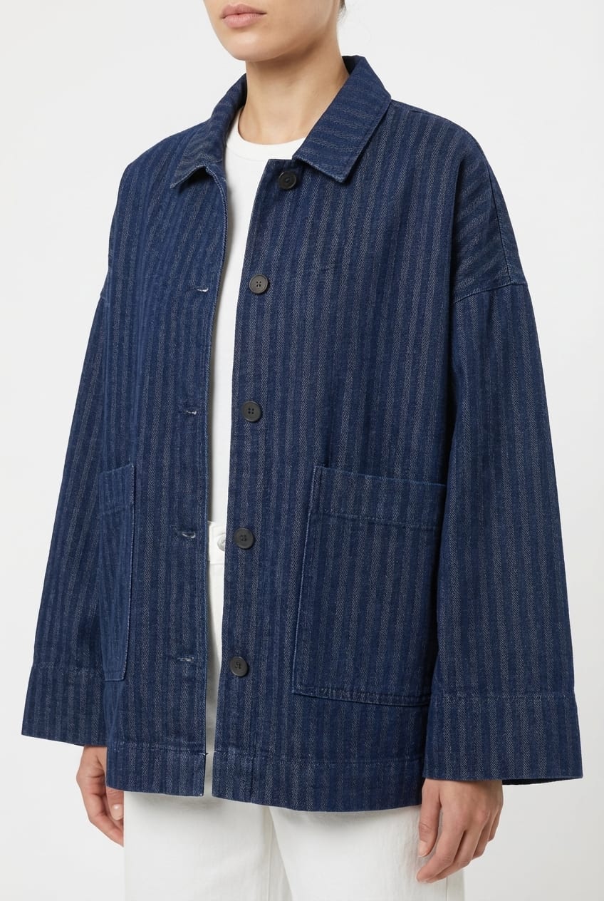 Jacket 6625 - Cotton denim with herringbone pattern - 560INDIGO - 10260710625